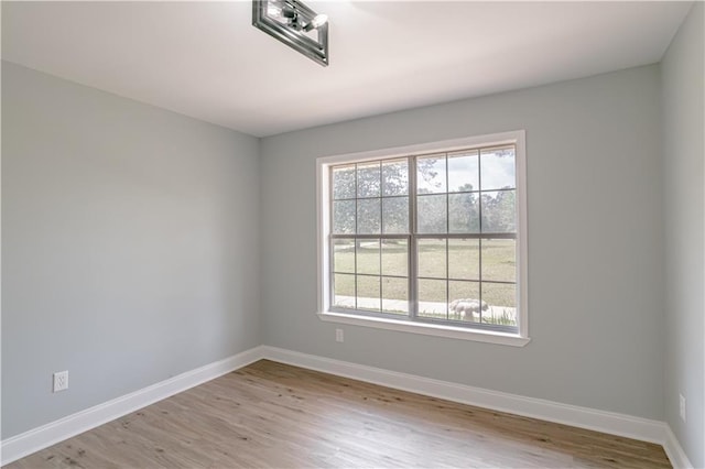 unfurnished room featuring light wood-type flooring and plenty of natural light