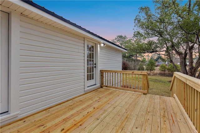 view of deck at dusk