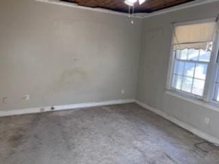 empty room with baseboards