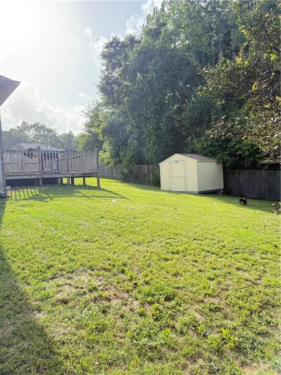3434 Charleston Dr, Saraland, AL 36571 - view of yard with a wooden deck