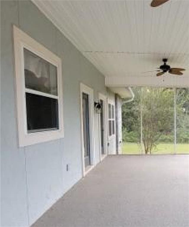 view of patio / terrace with ceiling fan