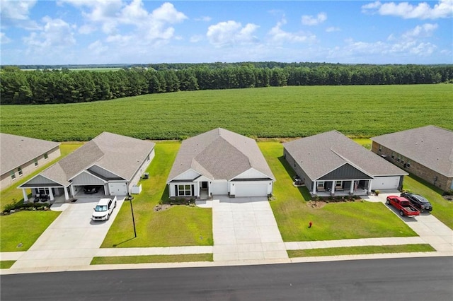 bird's eye view featuring a rural view