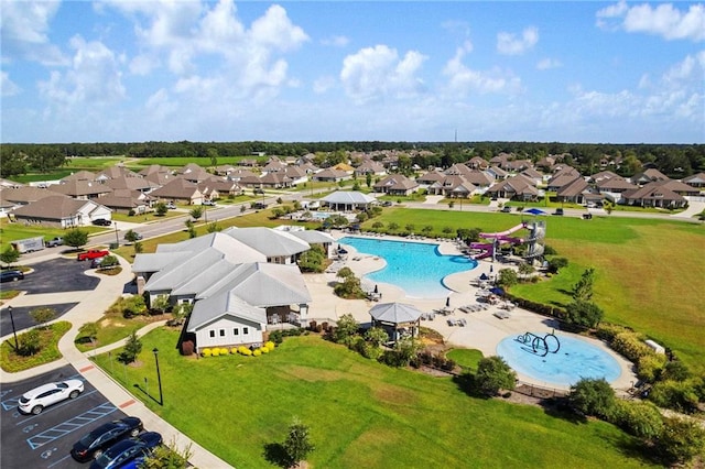 aerial view featuring a residential view