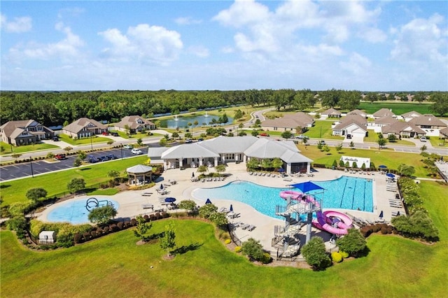 aerial view with a residential view