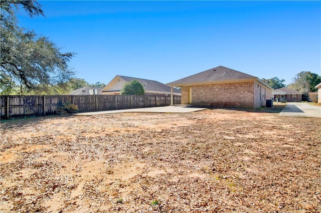 view of yard with a patio area