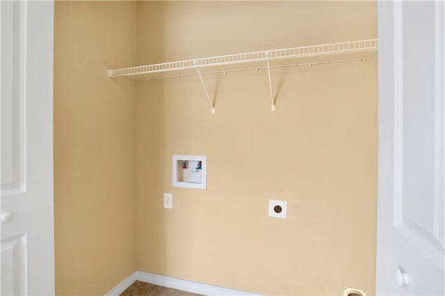 laundry room featuring hookup for a washing machine and electric dryer hookup