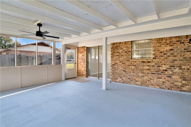 view of patio with ceiling fan