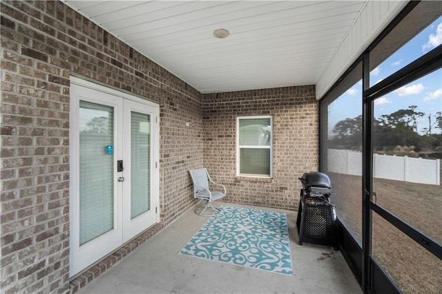 sunroom with french doors