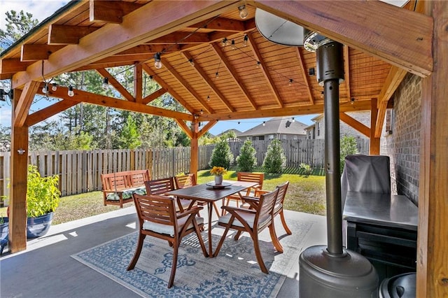 view of patio with a gazebo