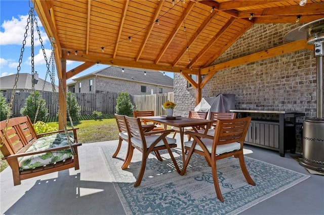 view of patio / terrace featuring a gazebo