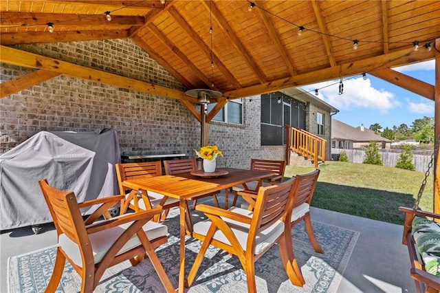 view of patio / terrace with a gazebo and area for grilling