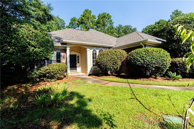 ranch-style house with a front yard