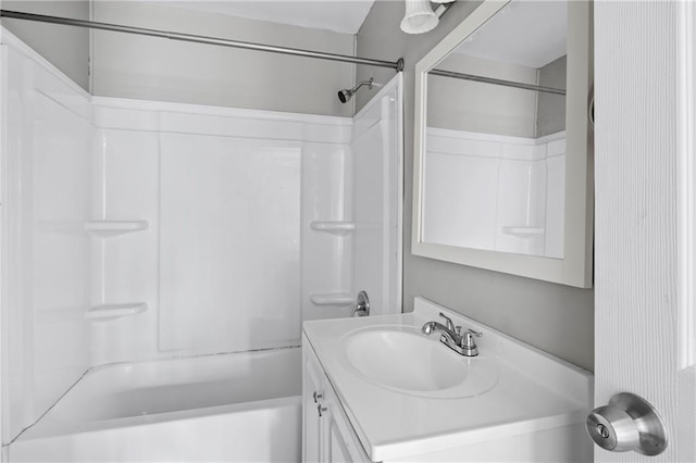 bathroom with vanity and shower / bath combination