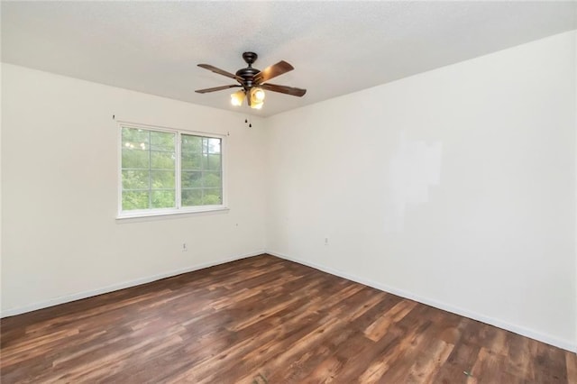 unfurnished room featuring ceiling fan and wood-type flooring