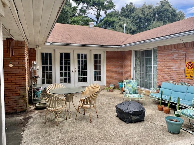 view of patio with french doors