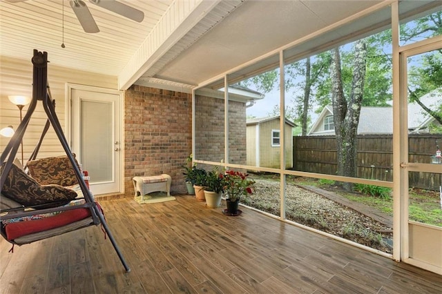 8719 Leven Ct, Mobile, AL 36695 - unfurnished sunroom with ceiling fan and plenty of natural light