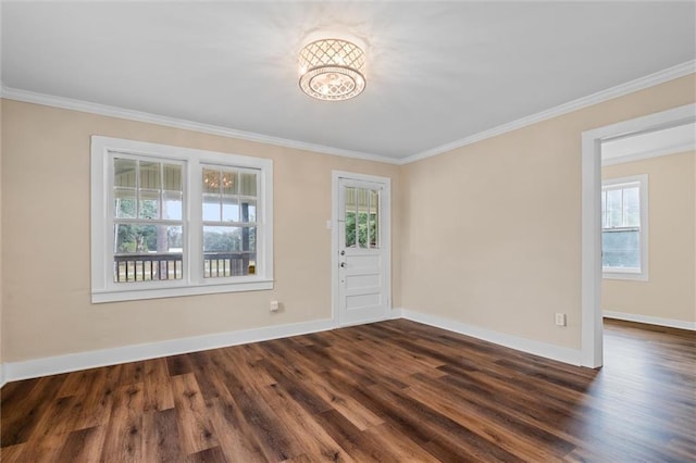 4630 General Rd, Mobile, AL 36619 - empty room with dark wood-type flooring and crown molding