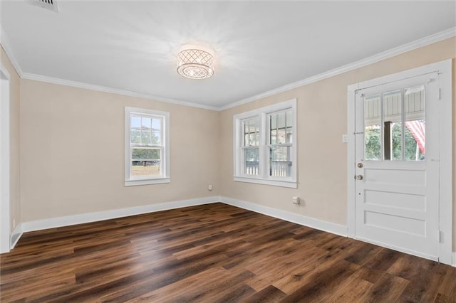 4630 General Rd, Mobile, AL 36619 - foyer with dark wood-style flooring and ornamental molding