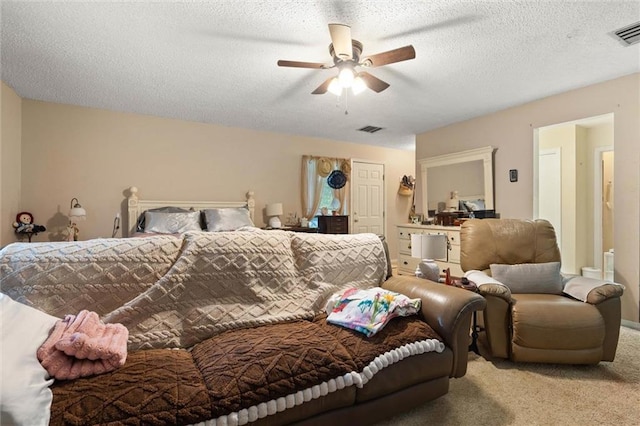 3765 Rabbit Creek Ct, Theodore, AL 36582 - bedroom with carpet flooring, ceiling fan, a closet, and a textured ceiling