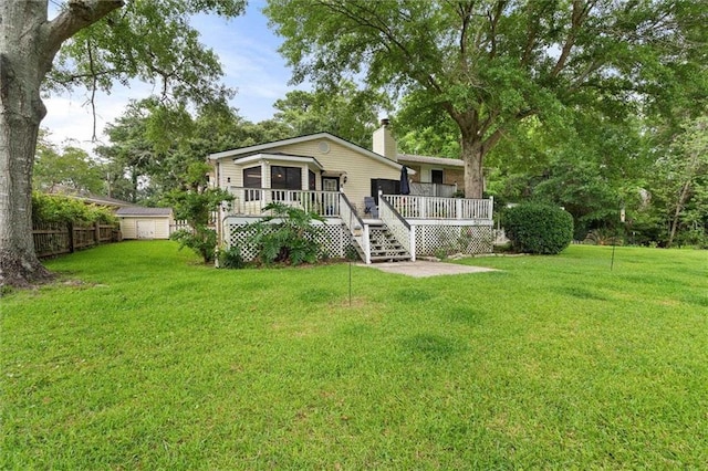 3765 Rabbit Creek Ct, Theodore, AL 36582 - view of front of property featuring a chimney and a deck