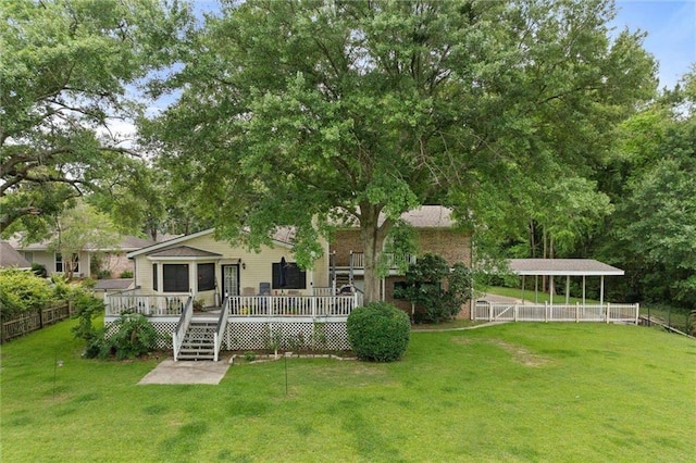 3765 Rabbit Creek Ct, Theodore, AL 36582 - view of yard with a wooden deck
