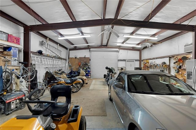 garage with fridge with ice dispenser