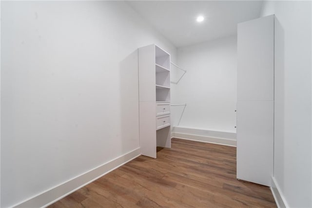 spacious closet with wood finished floors