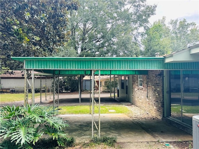 view of parking featuring a carport