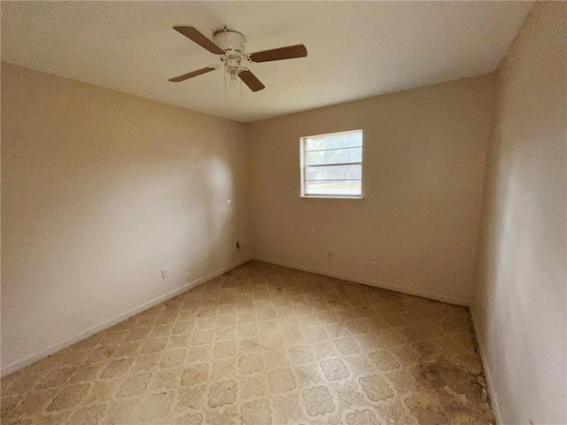 unfurnished room featuring ceiling fan