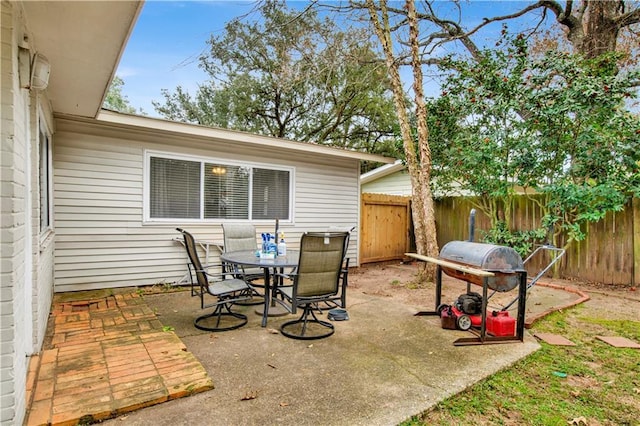 view of patio featuring grilling area