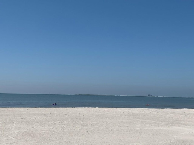 view of water feature with a view of the beach