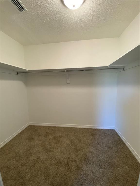 spacious closet with carpet and visible vents