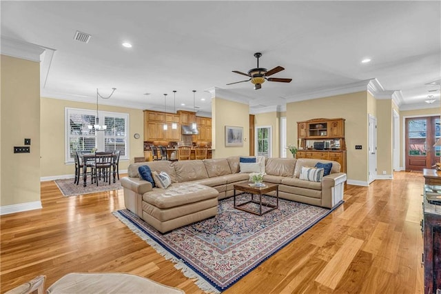 6400 Harbor Place Dr, Daphne, AL 36526 - living area featuring visible vents, baseboards, and light wood finished floors