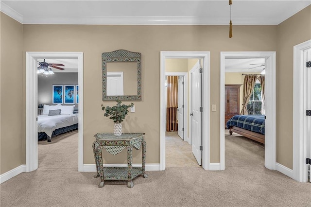 6400 Harbor Place Dr, Daphne, AL 36526 - corridor featuring crown molding, baseboards, and carpet