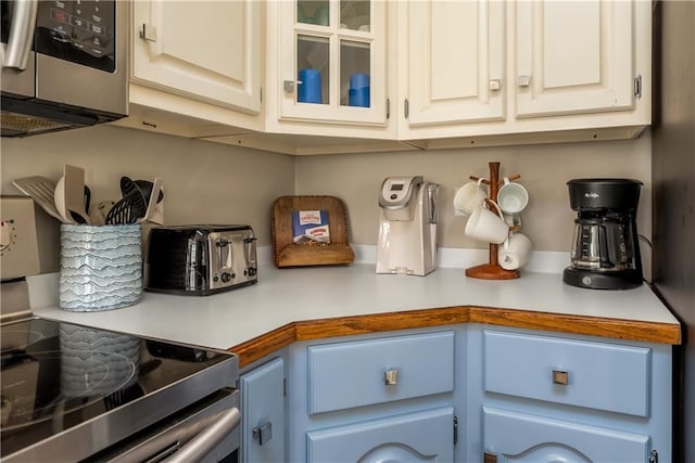 interior space with appliances with stainless steel finishes