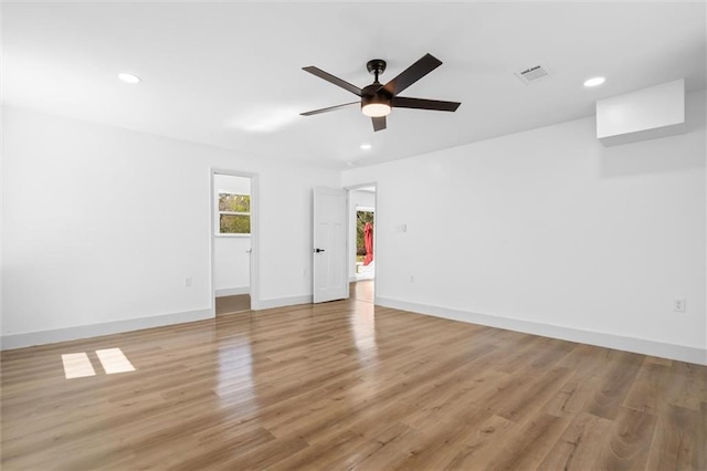 3158 Lees Ln, Mobile, AL 36693 - spare room featuring light wood-style flooring, ceiling fan, baseboards, and recessed lighting