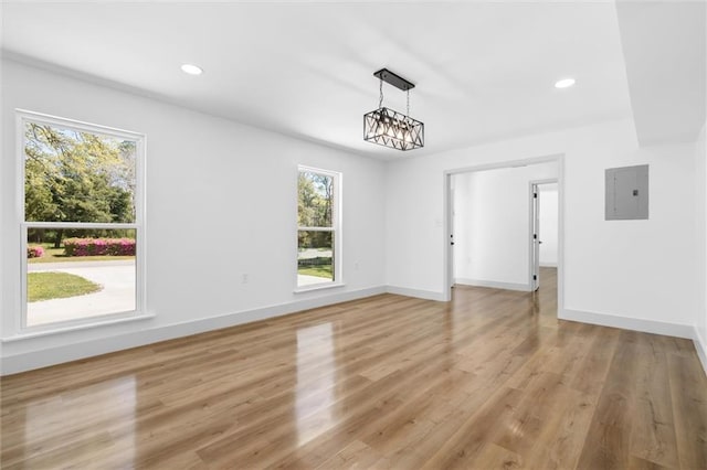 3158 Lees Ln, Mobile, AL 36693 - interior space featuring recessed lighting, baseboards, light wood finished floors, and electric panel