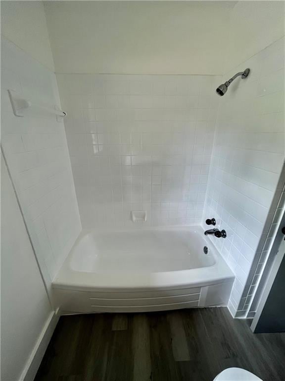3905 Charmaine Cir E, Mobile, AL 36605 - full bathroom featuring wood finished floors and washtub / shower combination