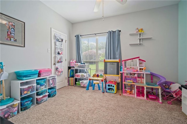 9486 Labrador Run N, Mobile, AL 36695 - recreation room featuring carpet and a ceiling fan