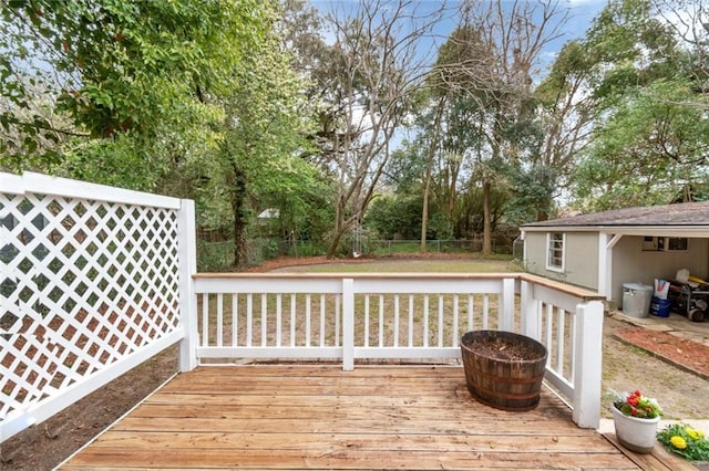 deck with fence