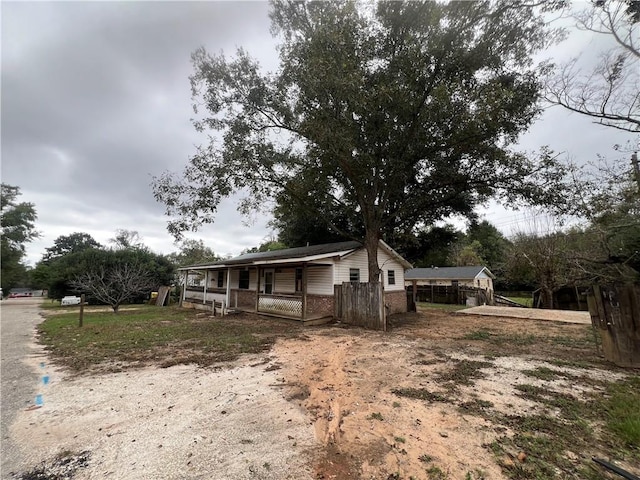 view of front of home with a porch