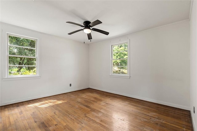 4615 Sunset Dr N, Mobile, AL 36608 - unfurnished room featuring hardwood / wood-style floors, ceiling fan, baseboards, and ornamental molding