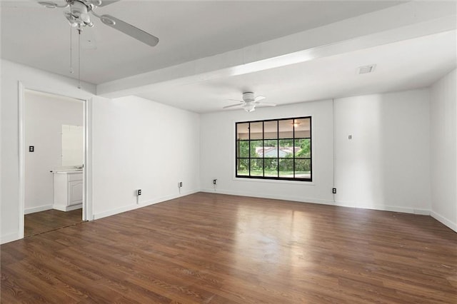 4615 Sunset Dr N, Mobile, AL 36608 - spare room with a ceiling fan, wood finished floors, and baseboards