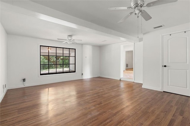 4615 Sunset Dr N, Mobile, AL 36608 - spare room featuring a ceiling fan, wood finished floors, and baseboards