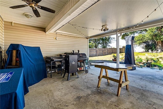 view of patio / terrace with ceiling fan