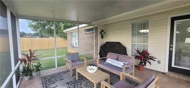 13556 James Copeland Dr, Mobile, AL 36695 - sunroom with cooling unit and outdoor lounge area