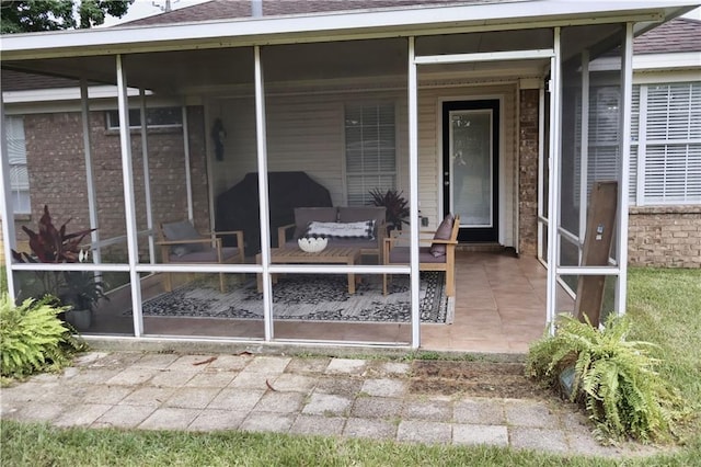 13556 James Copeland Dr, Mobile, AL 36695 - entrance to property with brick siding, a patio, and roof with shingles