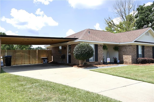 13556 James Copeland Dr, Mobile, AL 36695 - single story home with driveway, an attached carport, brick siding, and a shingled roof