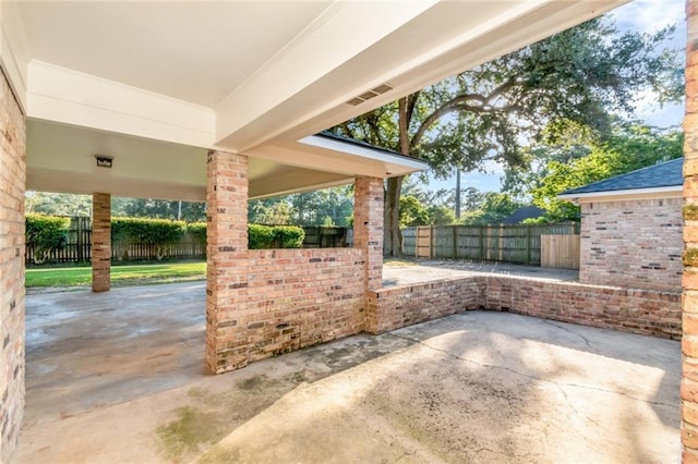 view of patio featuring a fenced backyard