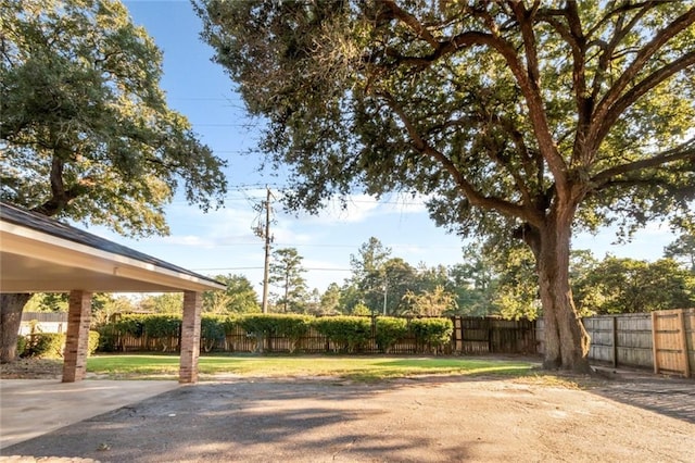 view of yard with fence